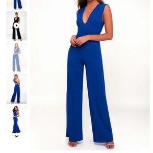 Royal Blue Backless Jumpsuit